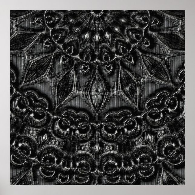 Charcoal Mandala  Poster (Front)