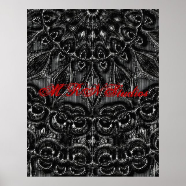 Charcoal Mandala  Poster (Front)