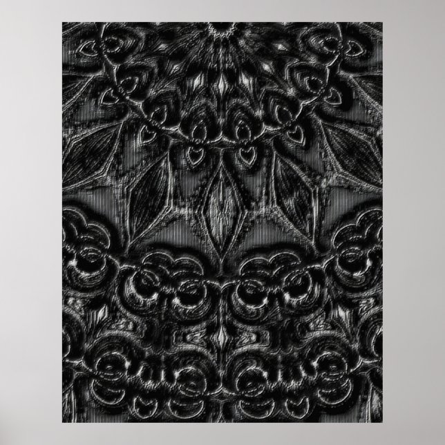 Charcoal Mandala  Poster (Front)