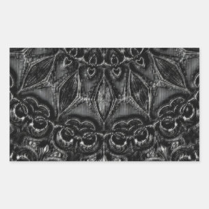 Charcoal Mandala   Rectangular Sticker