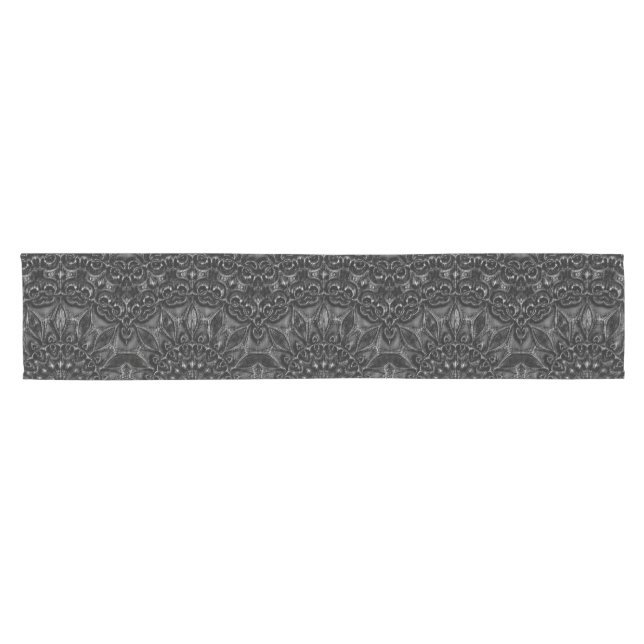 Charcoal Mandala  Short Table Runner (Horizontal)