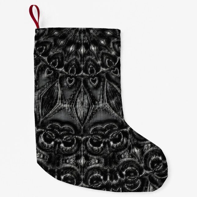 Charcoal Mandala  Small Christmas Stocking (Front)