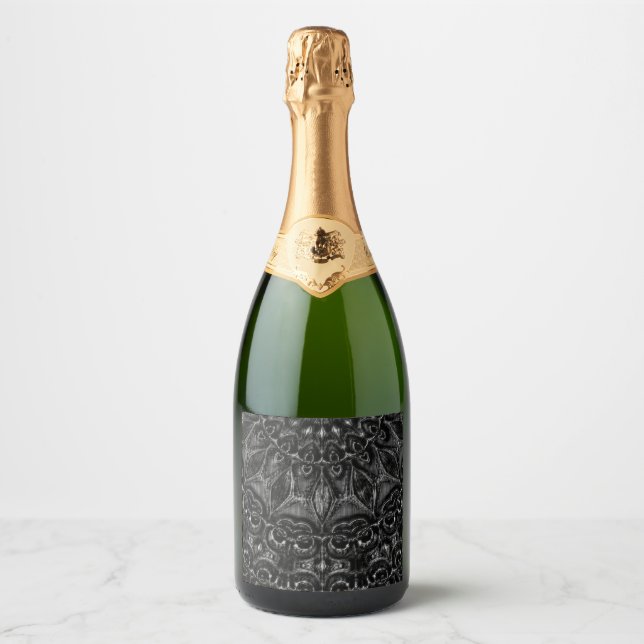 Charcoal Mandala   Sparkling Wine Label (Front)