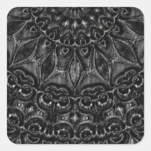 Charcoal Mandala Square Sticker