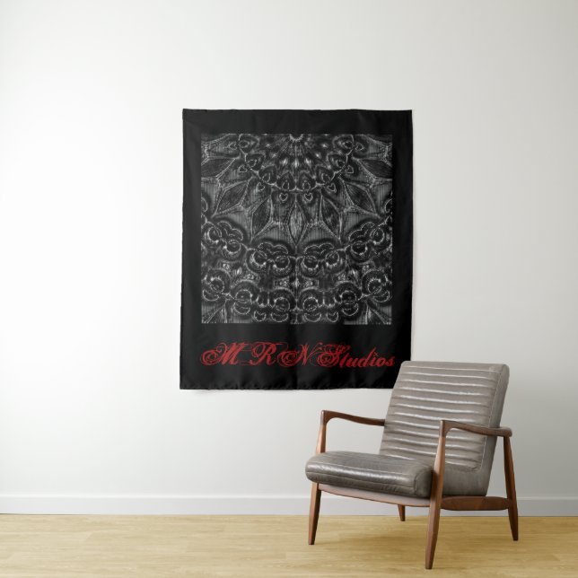 Charcoal Mandala  Tapestry (In Situ)