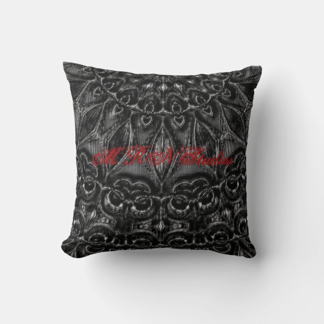 Charcoal Mandala  Throw Pillow (Front)