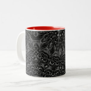 Charcoal Mandala Two-Tone Coffee Mug