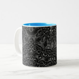Charcoal Mandala Two-Tone Coffee Mug