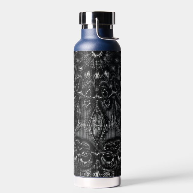 Charcoal Mandala  Water Bottle (Left)