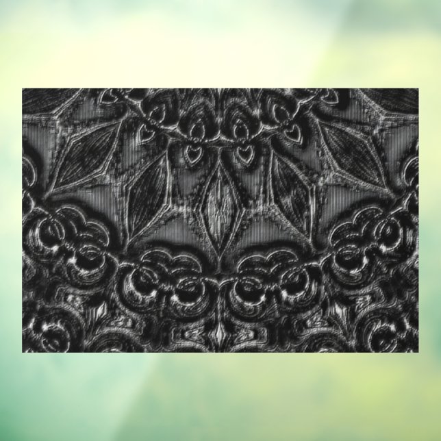 Charcoal Mandala  Window Cling (Sheet 3)