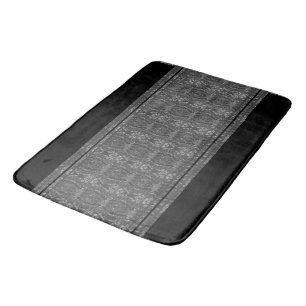 Charcoal Marble and Stripes Bath Mat