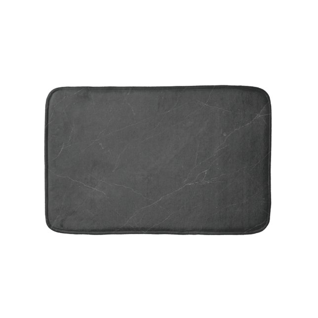Charcoal Marble Elegant Modern Aesthetic Style Bath Mat (Front)