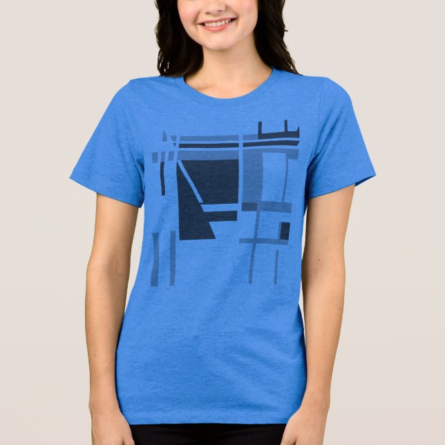 Charcoal Medium Grey MCM Style Geometric Abstract Tri-Blend Shirt (Front)