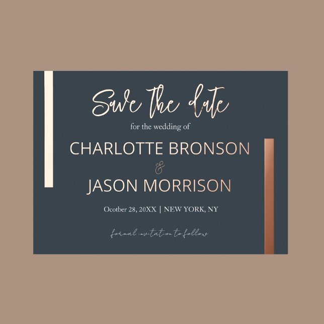 Charcoal Minimal Lines Wedding Save The Date     (Creator Uploaded)