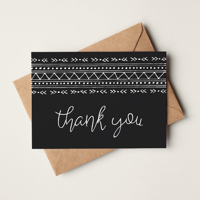 Charcoal Modern Boho Thank You Note Card (Creator Uploaded)