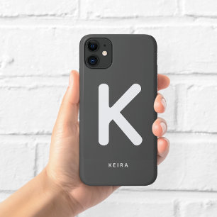 Charcoal Monogram Phone Case