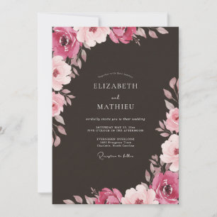 Charcoal Opulent Evening Wedding Invitation