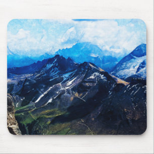 Charcoal Painting - Dolomites Mountains in Italy Mouse Pad