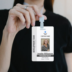 Charcoal Photo Company Security QR Code Employee ID Badge