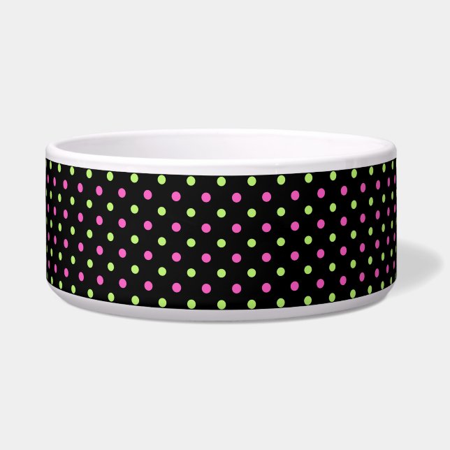 charcoal, pink and green polka dots (Front)