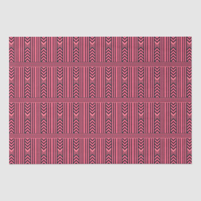 Charcoal Pink Stripes Editable Elegant Tissue Paper (Front)