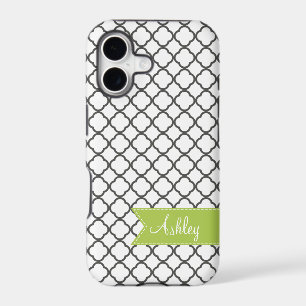 Charcoal Quatre Foil with Custom Monogram Ribbon