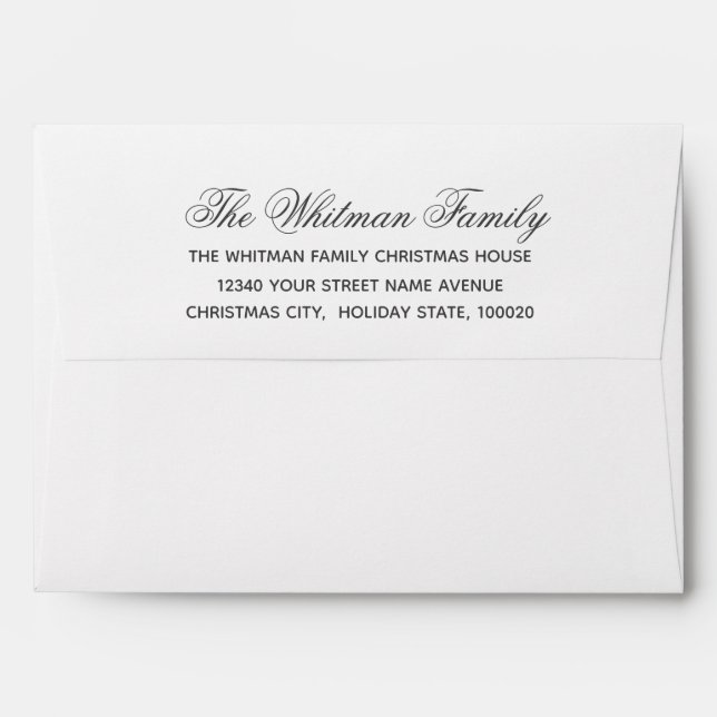 Charcoal Return Address White Envelope (Back (Top Flap))