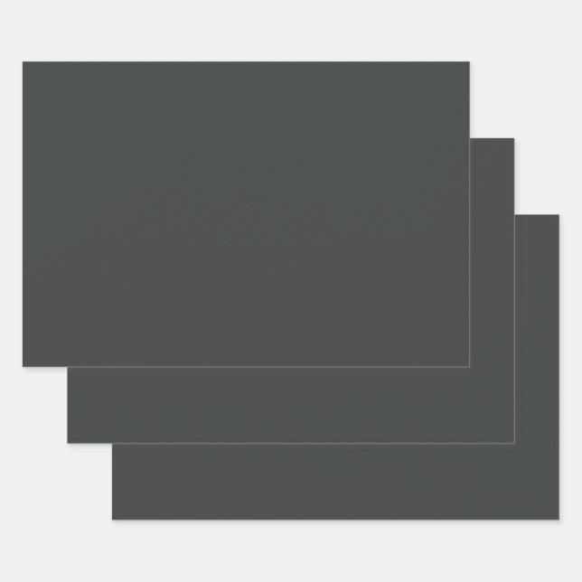 Charcoal (solid colour)  wrapping paper sheet (Set)