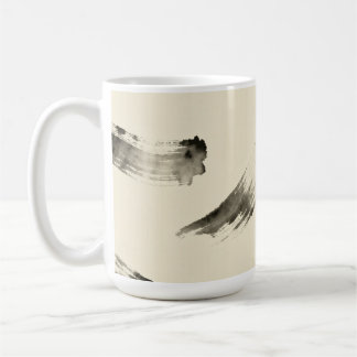 Charcoal Strokes Pattern | Minimal Beige Abstract Coffee Mug