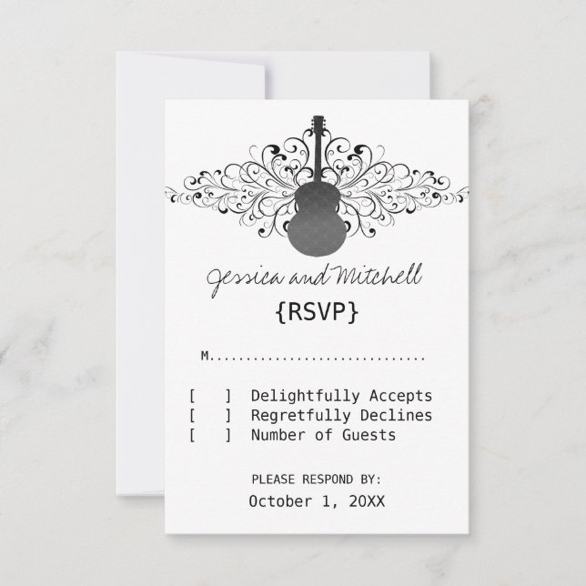Charcoal Swirls Guitar Response Card (Front)