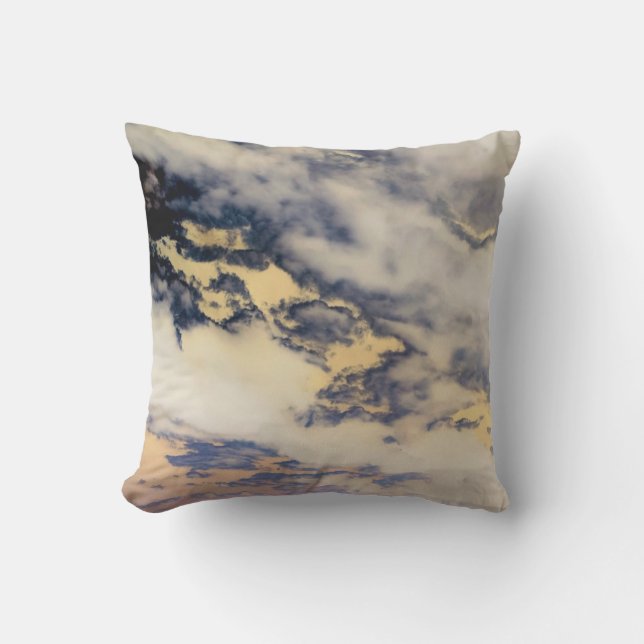 Charcoal Vanilla Clouds Cushion (Front)