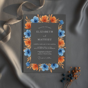 Charcoal Vibrant Autumnal Wedding Invitation