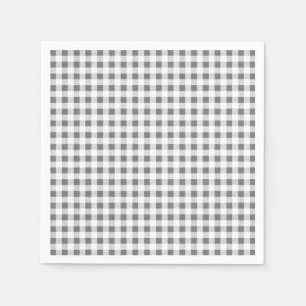 Charcoal White Gingham Pattern Napkin