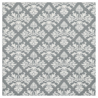 Charcoal, White Pattern Damask #3 Size6 Fabric