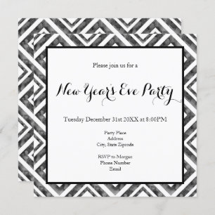 Charcoal White Watercolor Diamond Geometric Invitation