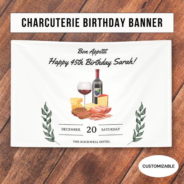 Charcuterie and Wine Picnic Birthday Banner (Creator Uploaded)