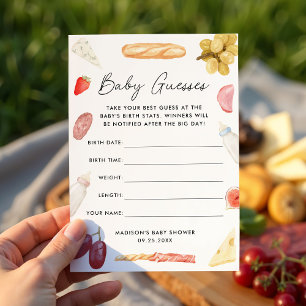 Charcuterie Baby Shower Guessing Game Card