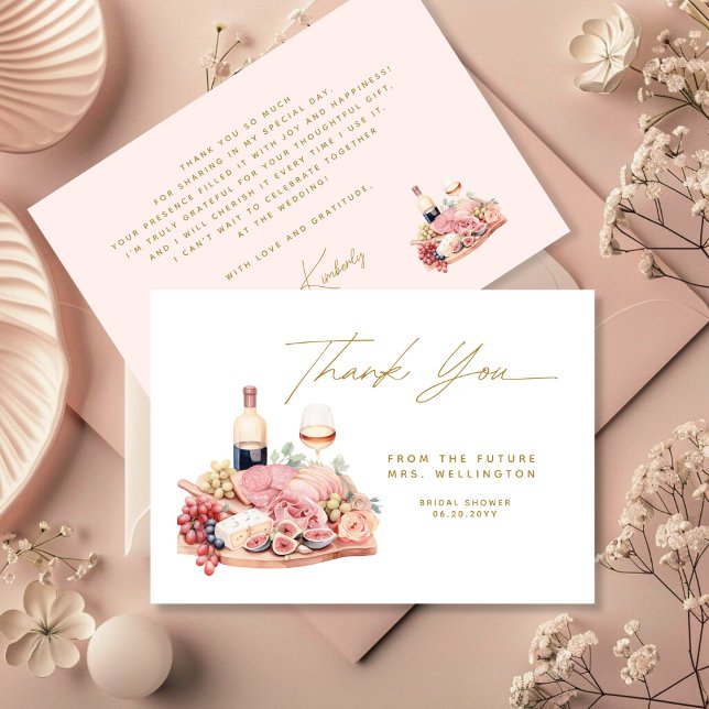 Charcuterie Board Bridal Shower Thank You Card (Creator Uploaded)
