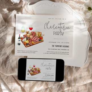 Charcuterie Board Wine Cheese Any Occasion Party Invitation