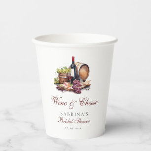 Charcuterie Board Wine & Cheese Bridal Shower Paper Cups
