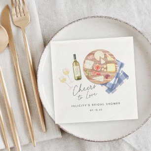 Charcuterie Board Wine & Cheese Cheers to Love Napkin