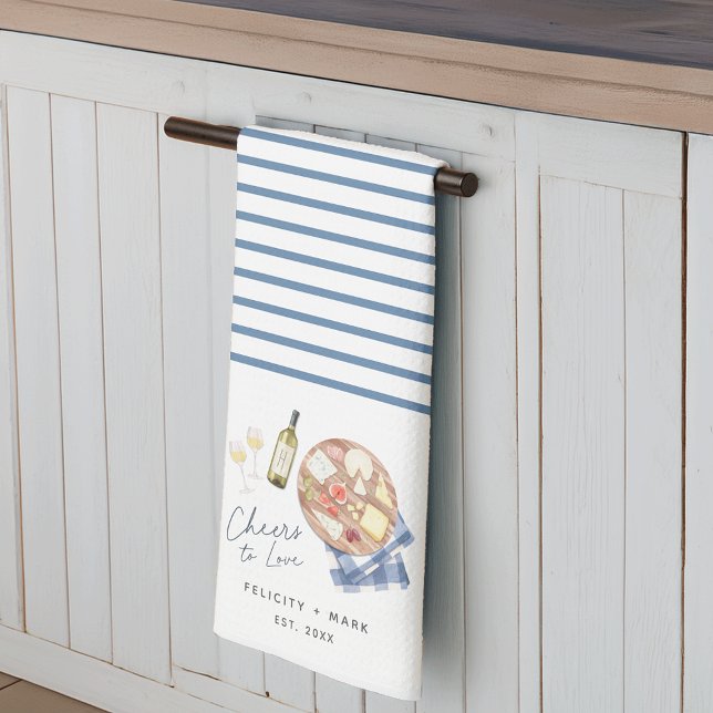 Charcuterie Board Wine & Cheese Cheers to Love Tea Towel (Creator Uploaded)