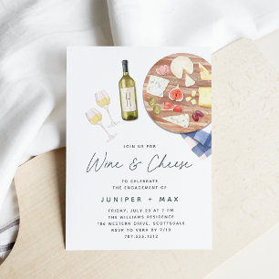 Charcuterie Board Wine & Cheese Engagement Party Invitation
