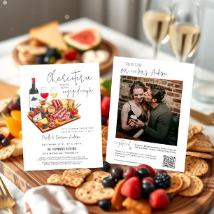 Charcuterie Board Wine & Cheese Engagement Party Invitation