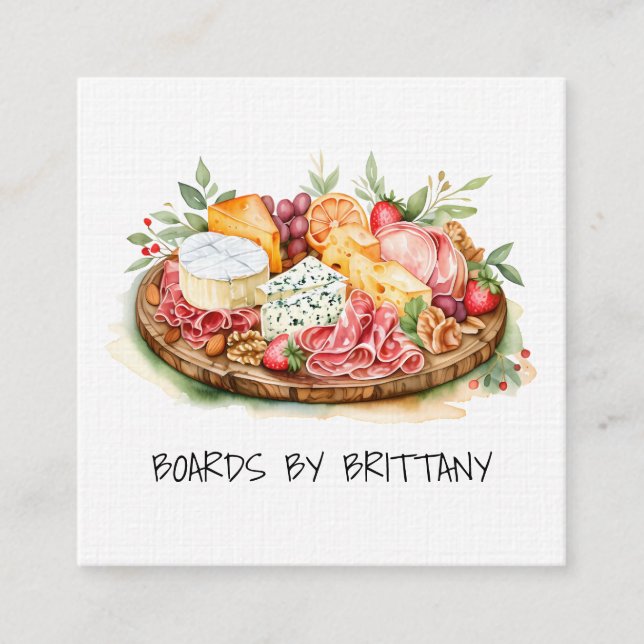 Charcuterie Cheese Meat Board Business Card (Front)