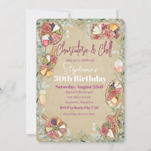 Charcuterie & Chill Birthday Party Invitation