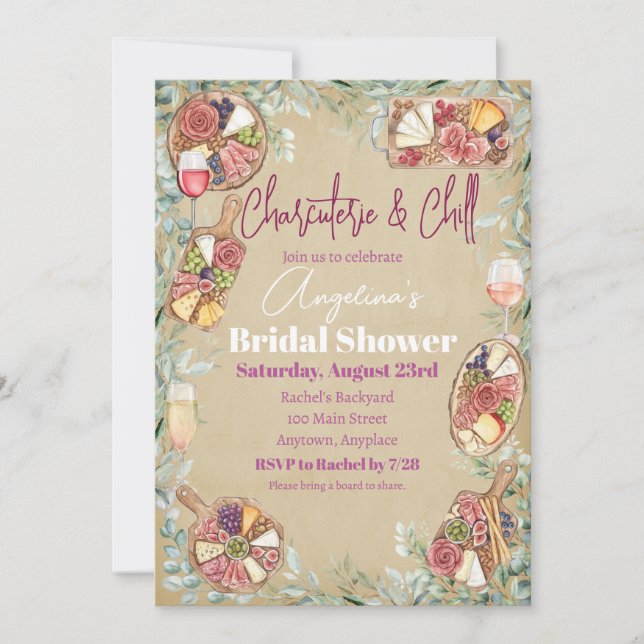 Charcuterie & Chill Bridal Shower Invitation (Front)