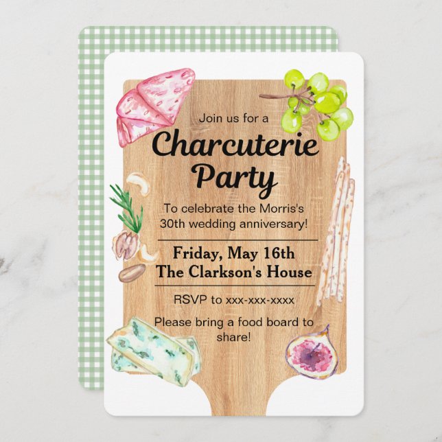 Charcuterie Food Board Invitation (Front/Back)