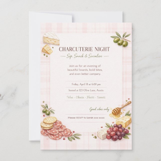 Charcuterie Girl's Night Party Invitation  (Front)