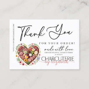 Charcuterie Grazing Board Order Thank You Business Card